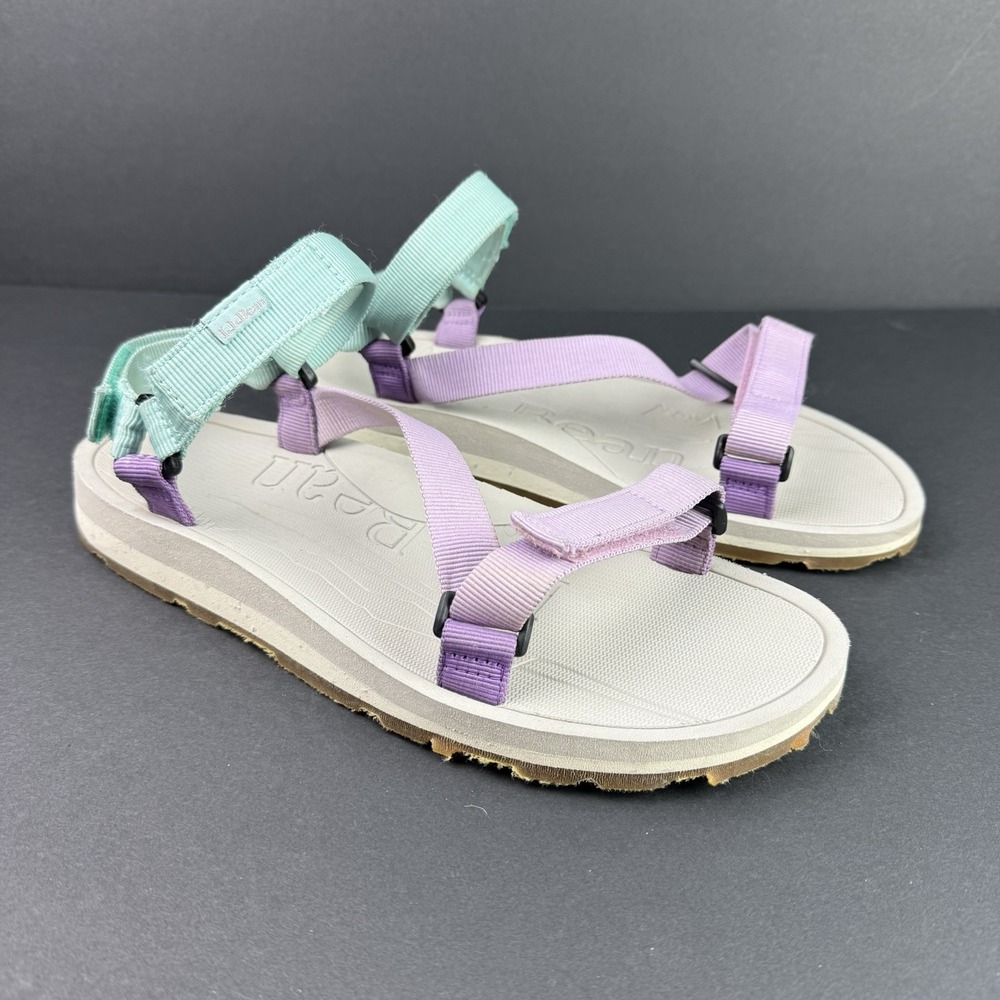 LL Bean Katahdin 4-Point women's sport sandals light mauve ocean teal Size 10‎